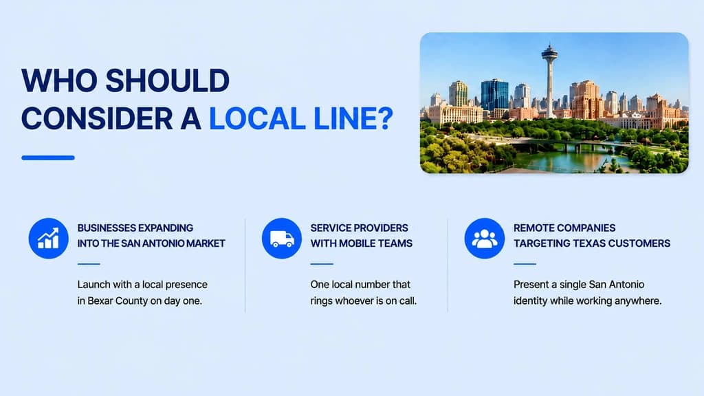 Who should consider a local 210 line — expanding businesses, mobile teams, remote companies