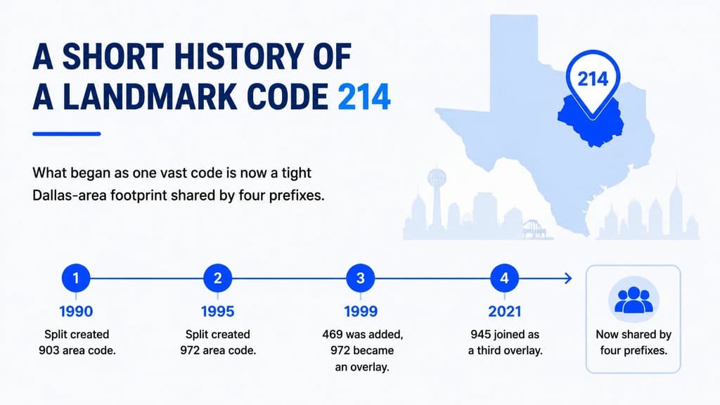 A short history of the 214 area code — one of the original 1947 codes and the first in Texas