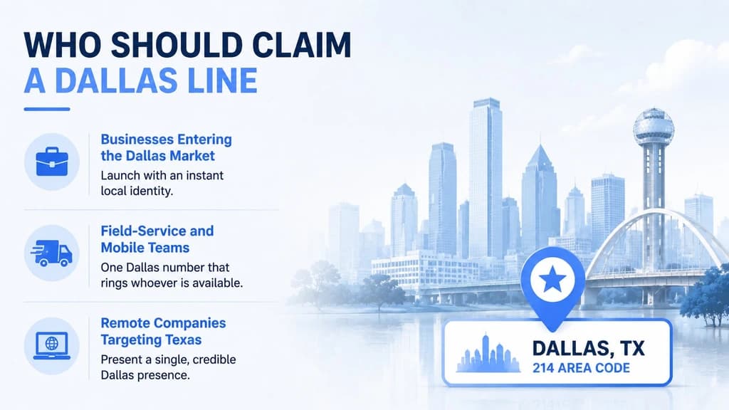 Who should claim a Dallas line — businesses entering the market, mobile teams, remote companies