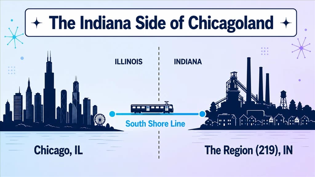Northwest Indiana as the Indiana side of metropolitan Chicago