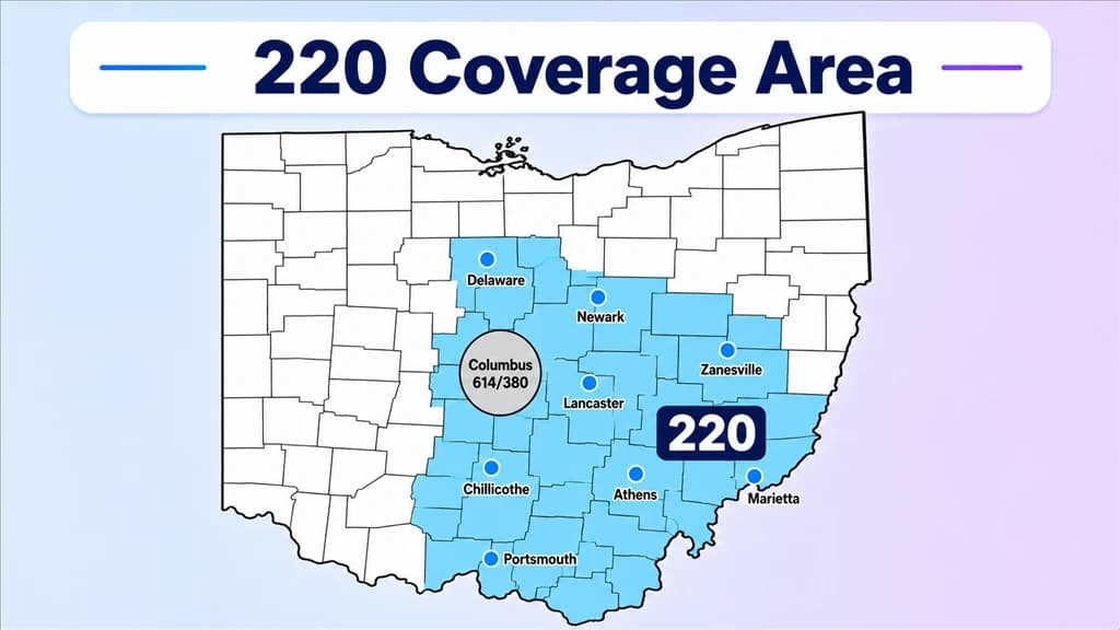 where is the 220 area code