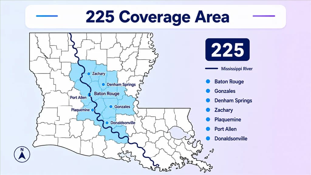 where is the 225 area code