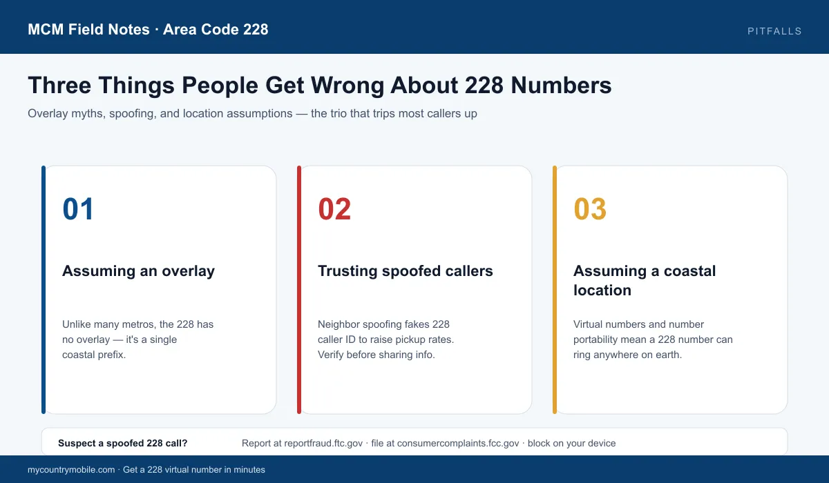 Three things people get wrong about 228 numbers — overlay myths, spoofing, and location assumptions