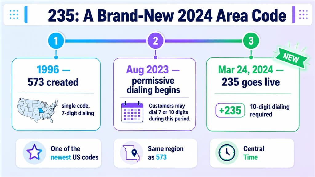 Timeline showing 573 created in 1996 and 235 going live as a new overlay in 2024