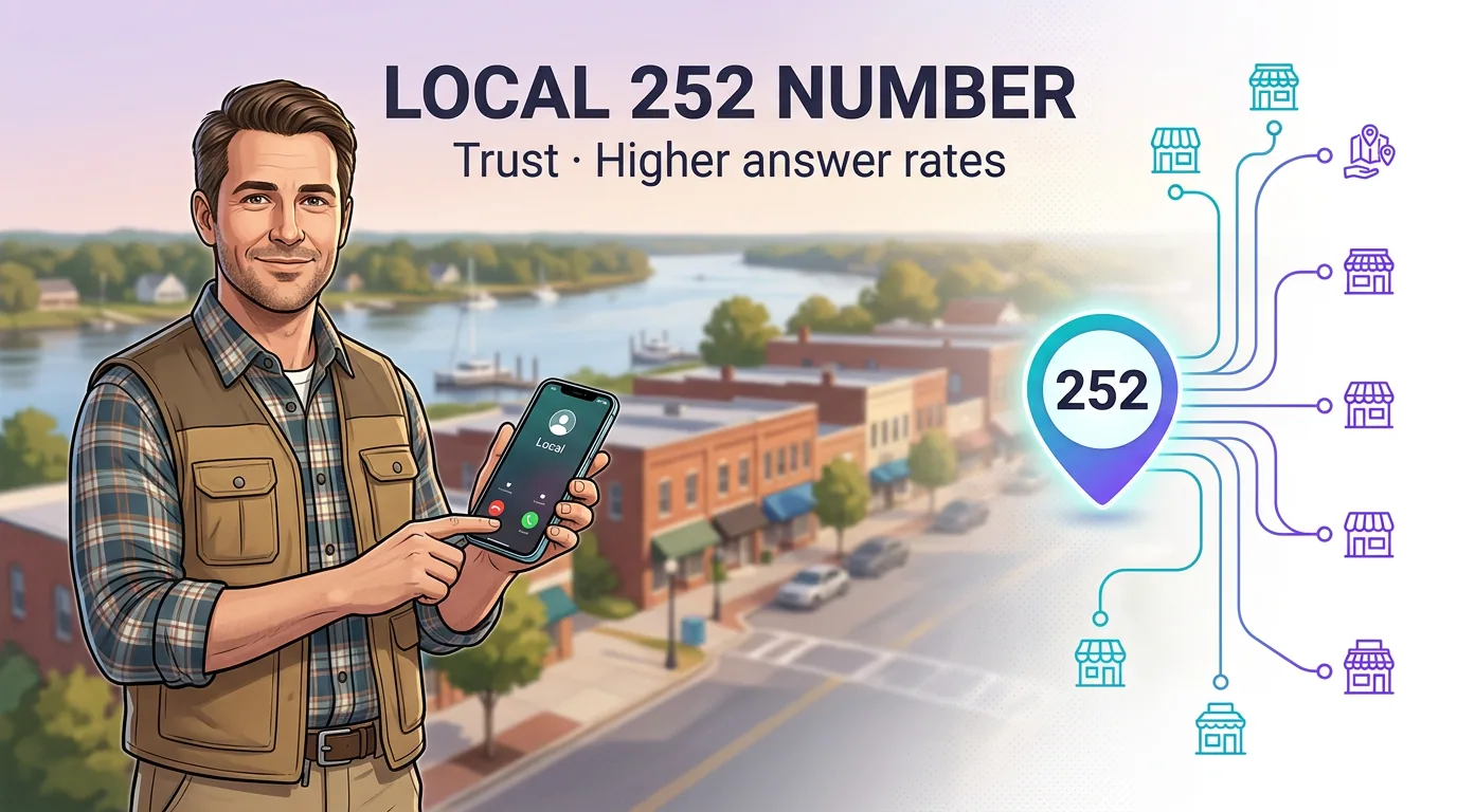 Local 252 number builds trust and higher answer rates for businesses serving eastern North Carolina