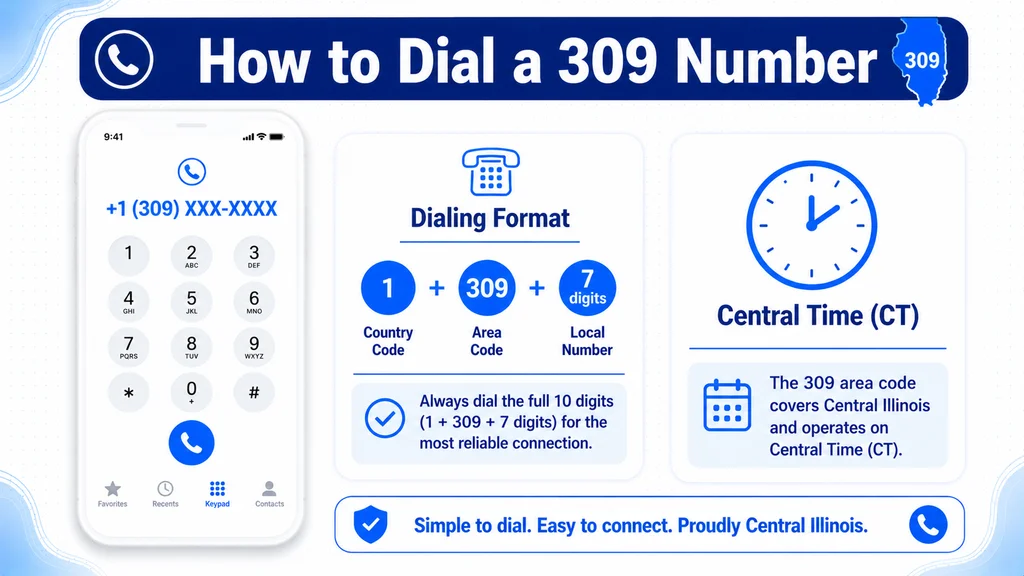 Dial pad and dialing-format card for calling a 309 number