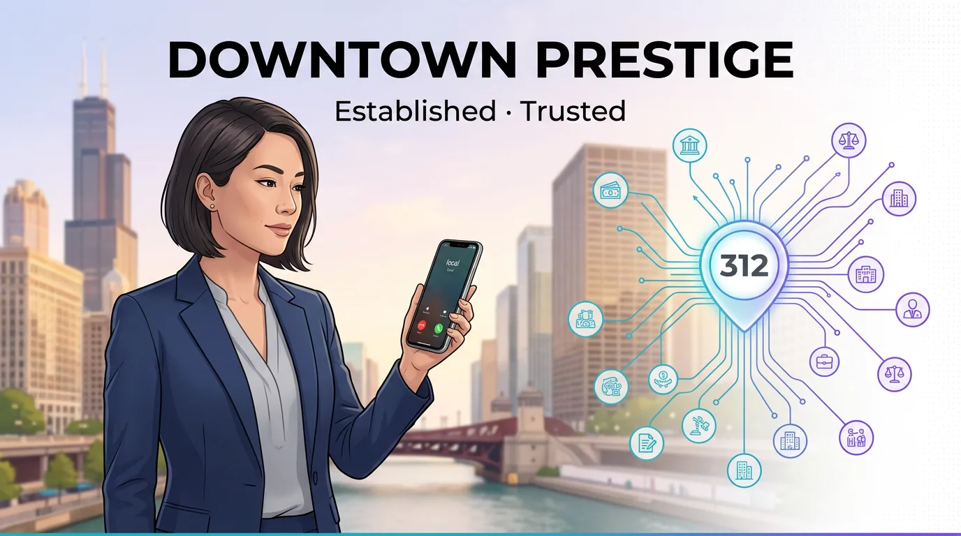 A 312 number signals downtown Chicago prestige, established and trusted