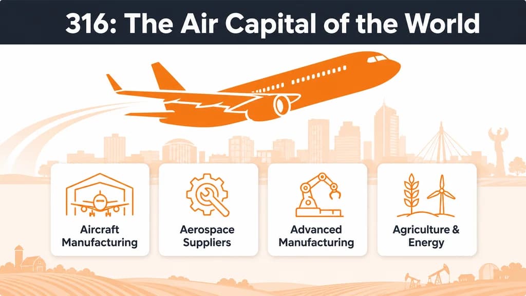 Wichita aviation and manufacturing industries served by the 316 area code