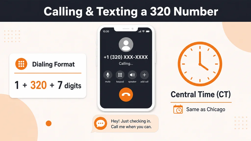 Dialing format and Central Time clock for a 320 number