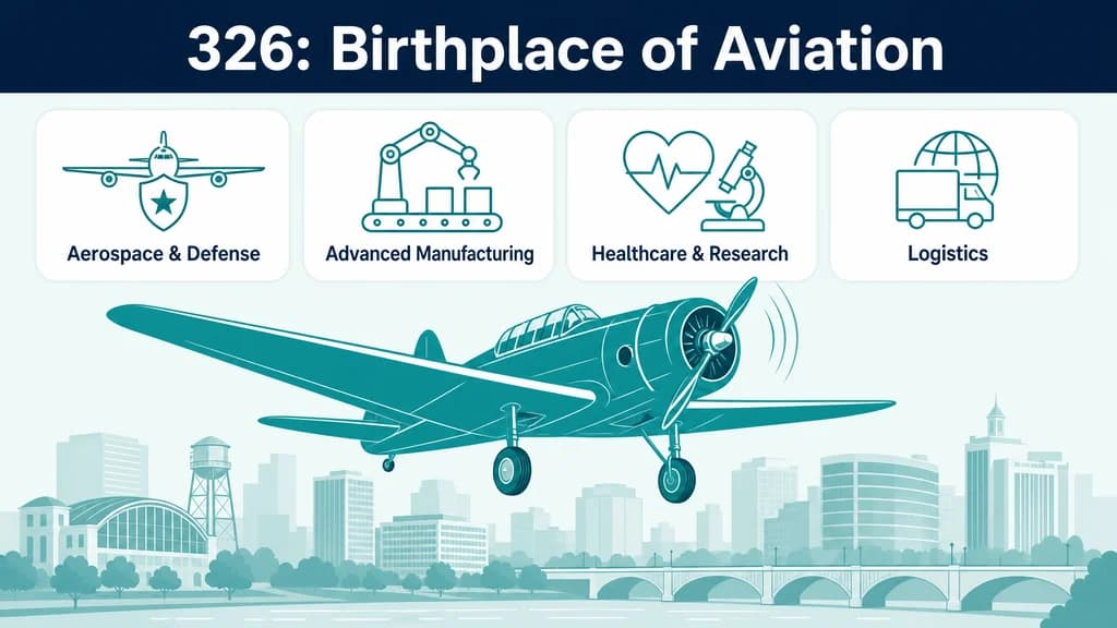 Dayton aviation, research and manufacturing industries served by the 326 area code