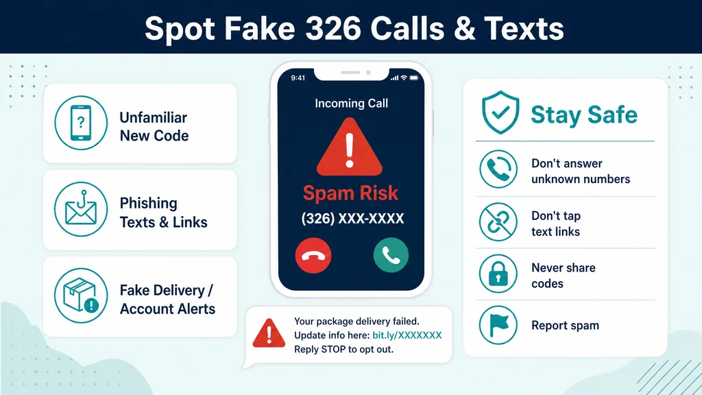 Flagged 326 spam call and text beside safety tips