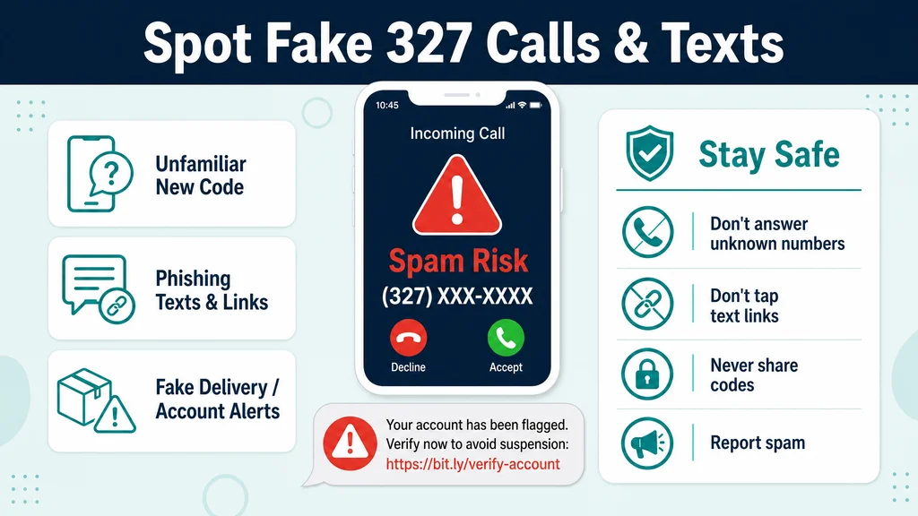 Flagged 327 spam call and text beside safety tips