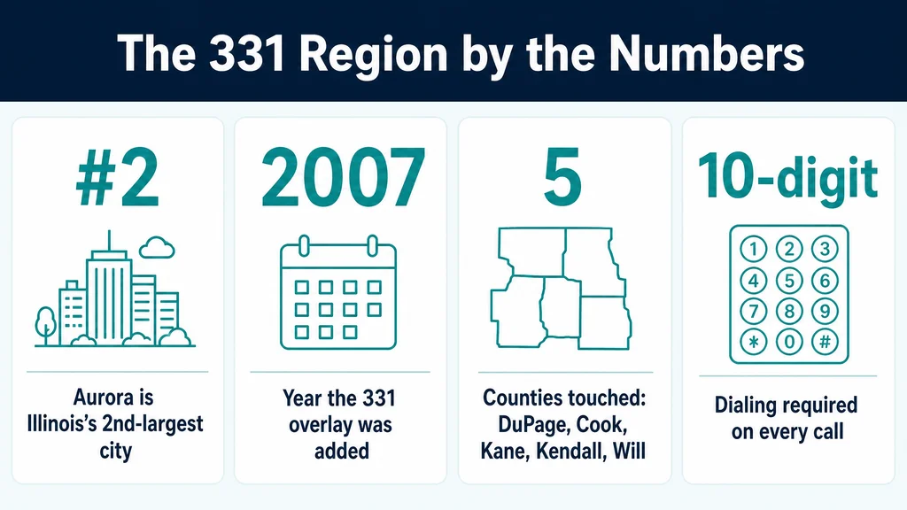 Key facts and figures about the 331 area code region