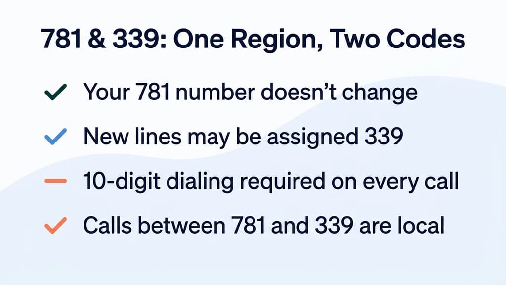 How the 781 and 339 overlay codes share Boston's suburbs