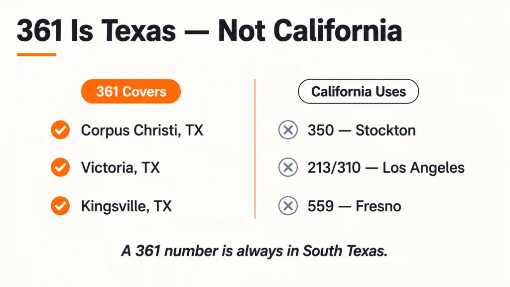 Timeline of South Texas area codes: 1947 original 512 for most of Texas, 1999 creation of 361 for the Coastal Bend region