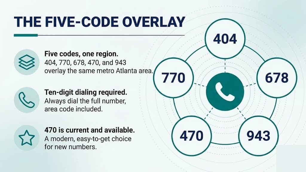 Atlanta's five-code overlay including 470
