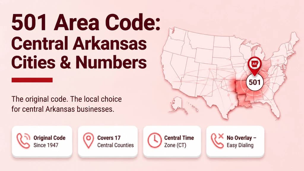 501 area code — central Arkansas cities, Little Rock, and how to get a number