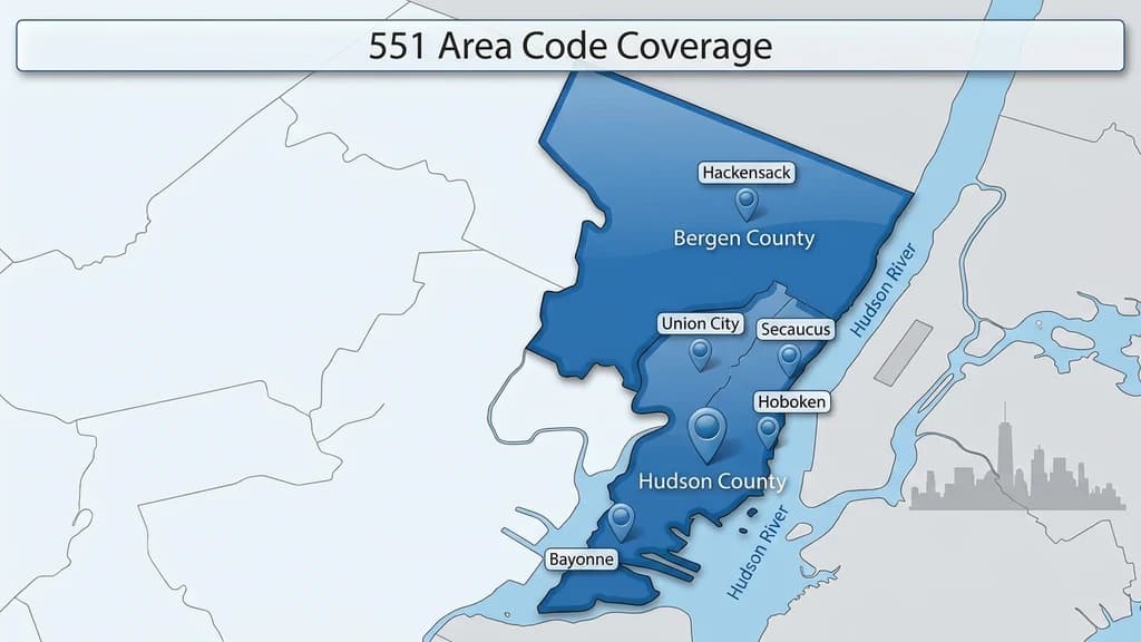 Map graphic of northeastern New Jersey with Hudson and Bergen counties highlighted and pins over Jersey City, Hoboken, Bayonne, and Hackensack