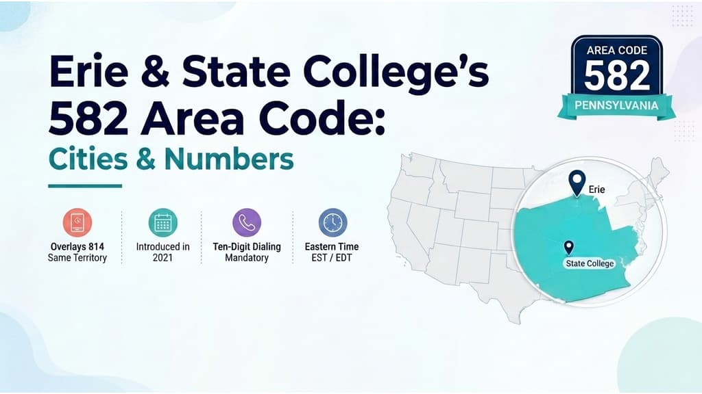 Pennsylvania 582 overlay map, Erie and State College city pins, Lake Erie lighthouse and Penn State Old Main, navy badge