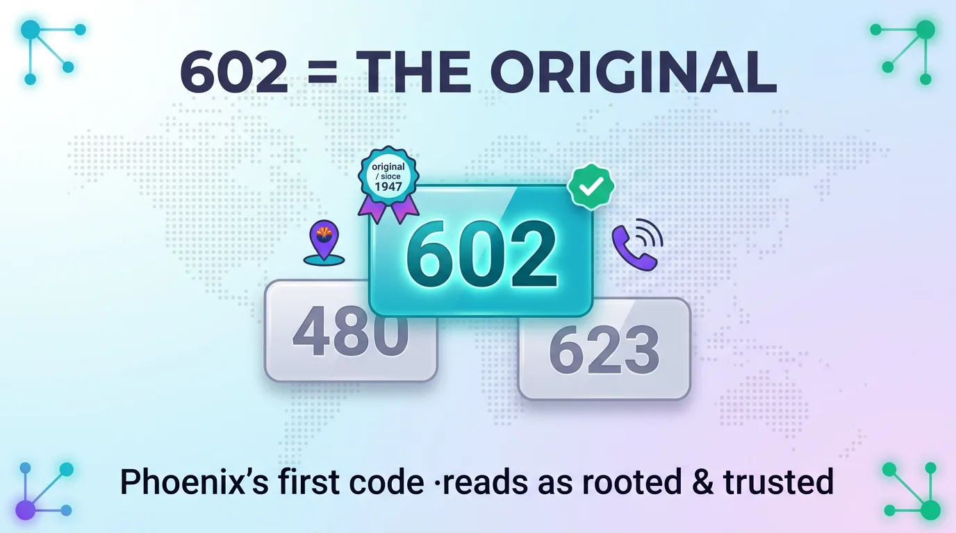 602 as the original Phoenix area code reads as rooted and trusted