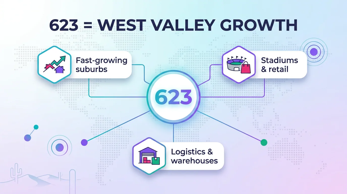 623 area code tied to West Valley growth in suburbs, retail, and logistics