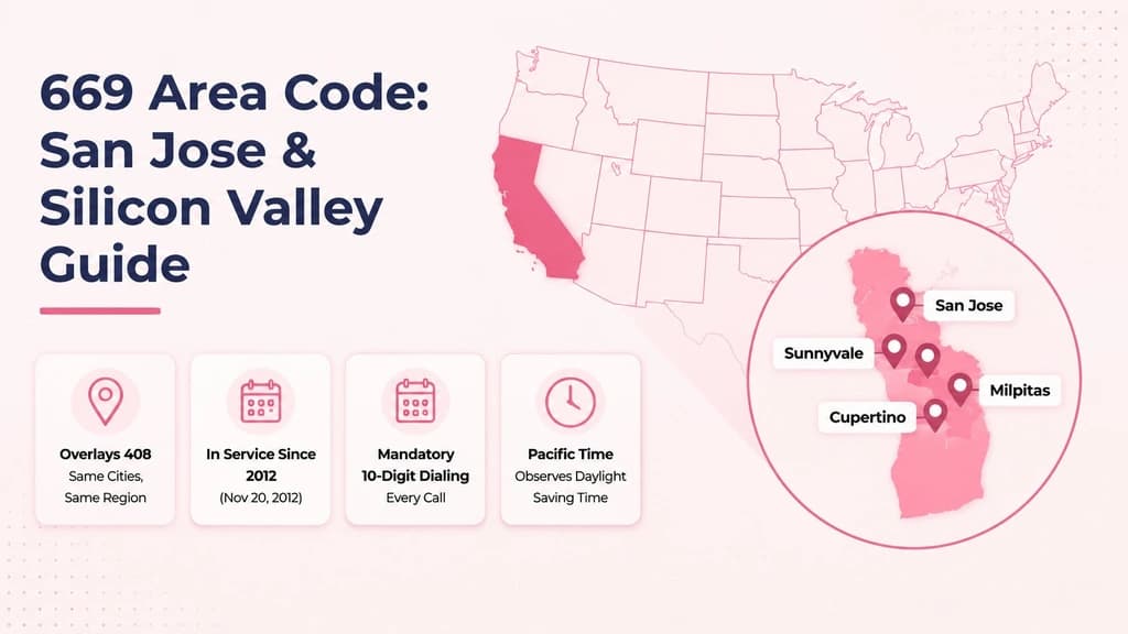669 area code — San Jose and Silicon Valley guide, overlay of 408, Pacific Time