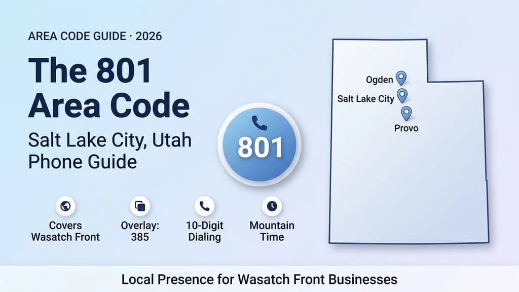 Light blue banner showing a Utah silhouette with the Wasatch Front region highlighted and stat pills for coverage, overlay, and Mountain Time