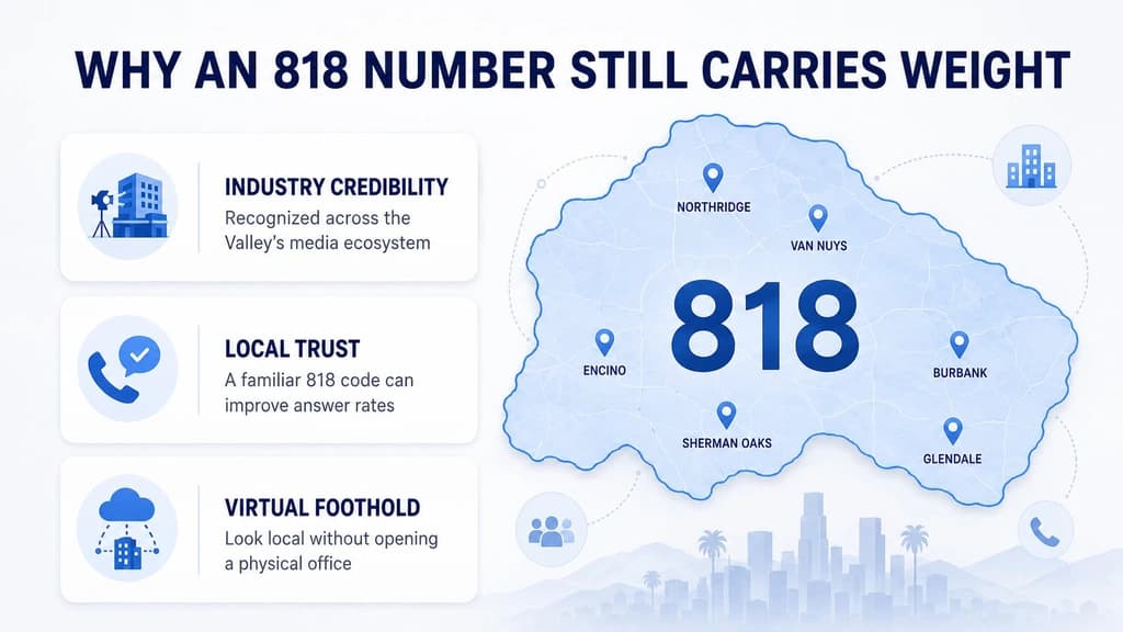 Why an 818 number still carries weight — industry credibility, local trust, and a virtual foothold across the San Fernando Valley