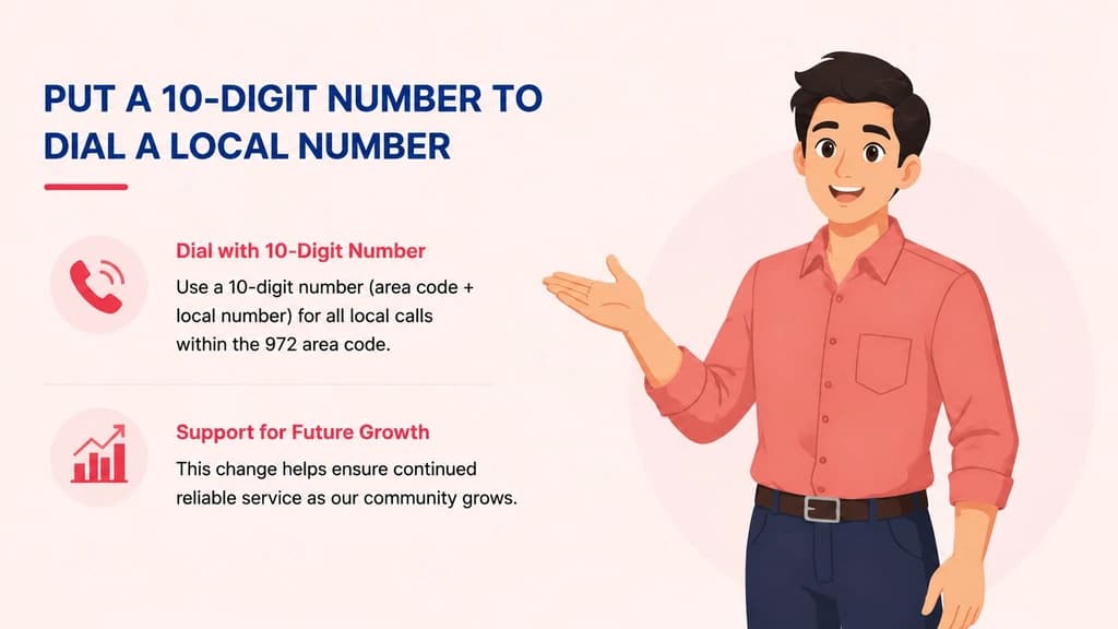 Setting up a 972 number with 10-digit dialing