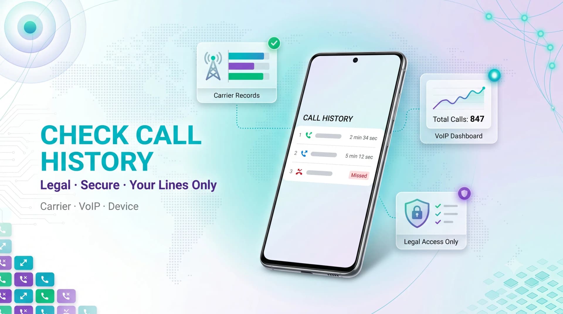 Check call history the legal way — carrier records, VoIP dashboard, and device logs for lines you own