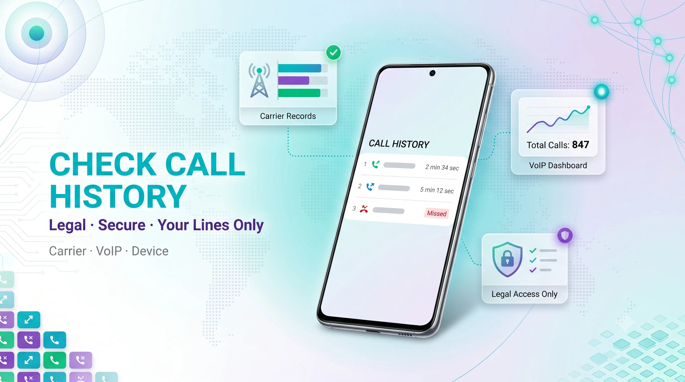 Check call history the legal way — carrier records, VoIP dashboard, and device logs for lines you own