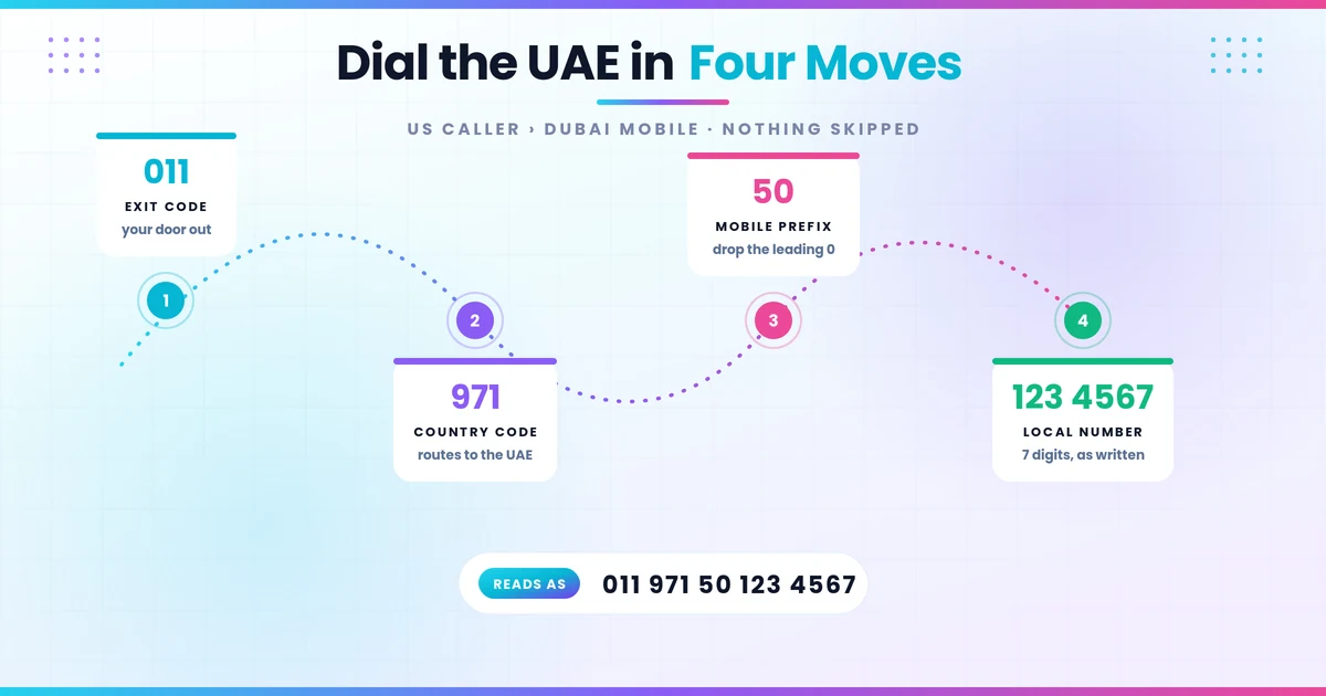 Step-by-step guide to dialing a UAE phone number using the 971 country code