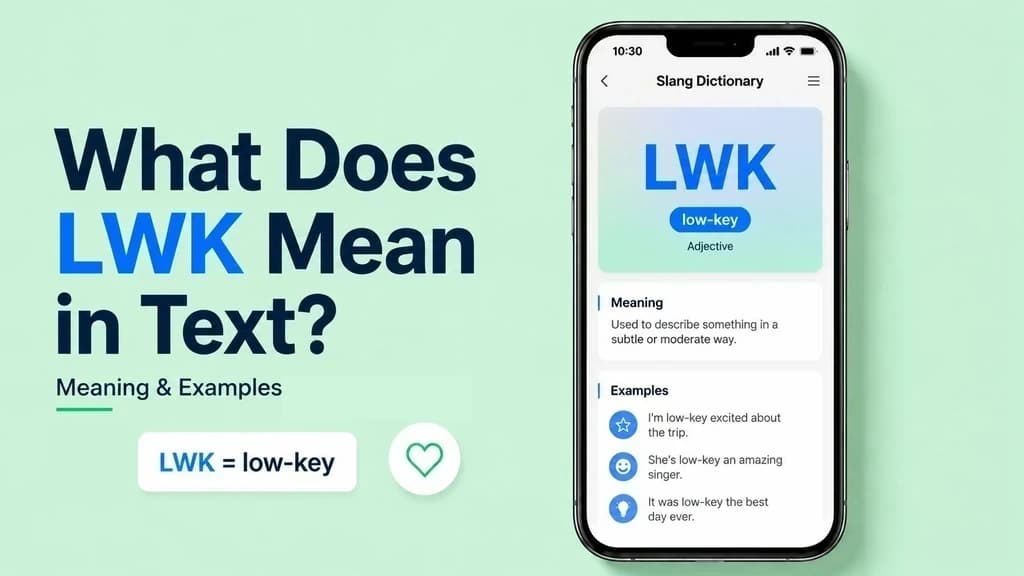 LWK in text means low-key — a quiet, understated tone marker