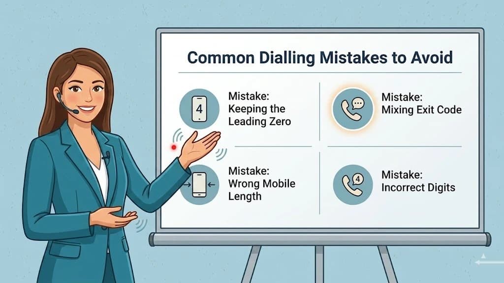 Common mistakes when dialling the Philippines such as keeping the leading zero or mixing the exit code and plus sign