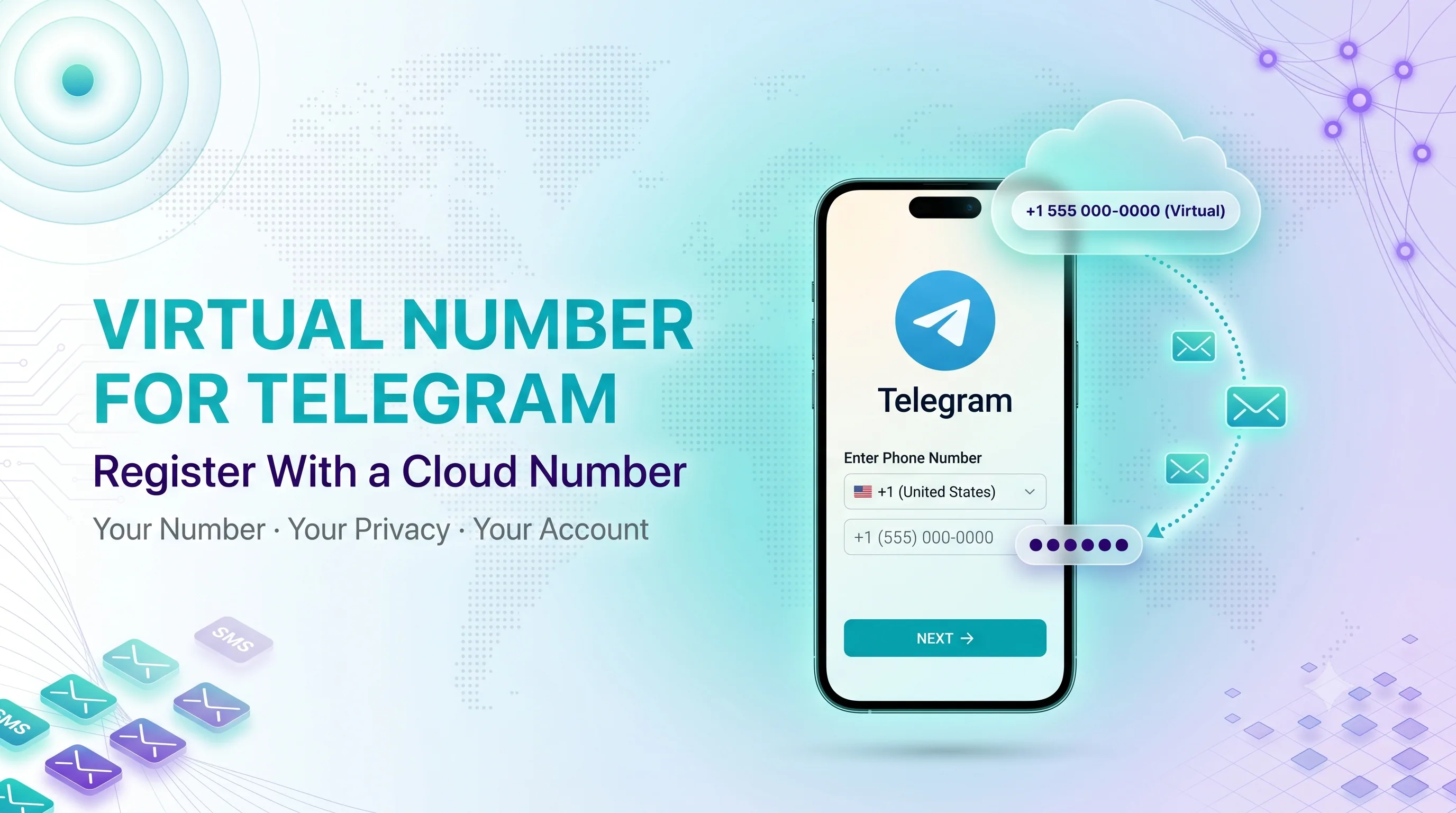 Virtual number for Telegram — register your account with a cloud number while keeping your privacy