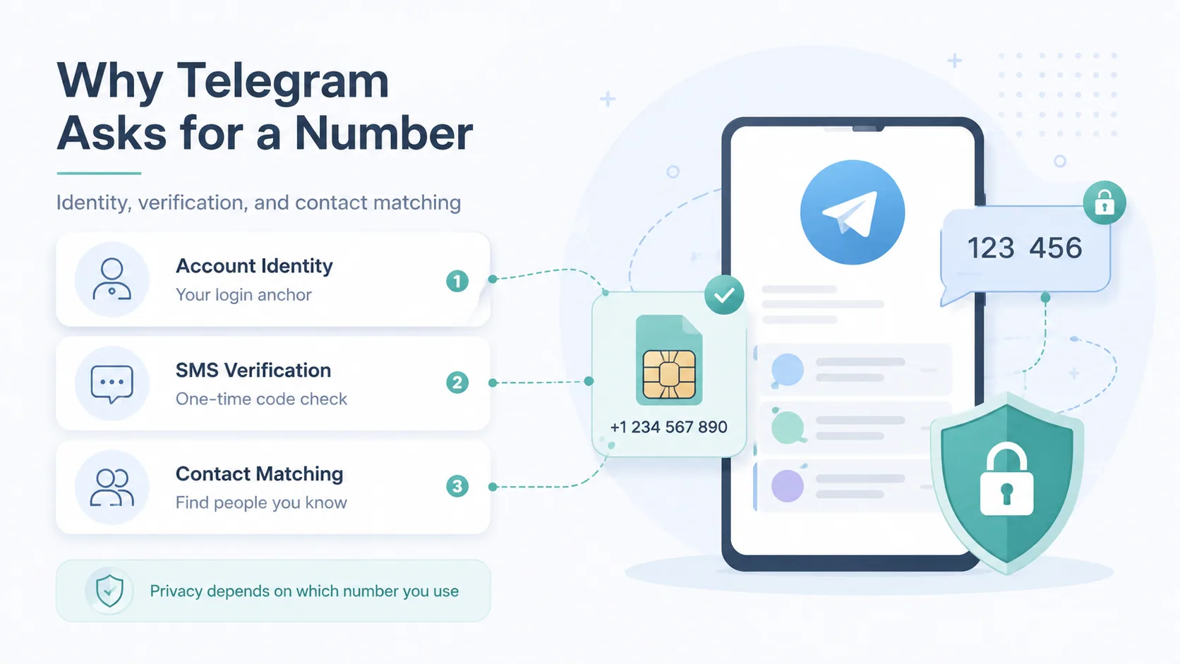 Why Telegram asks for a number: account identity, SMS verification, and contact matching