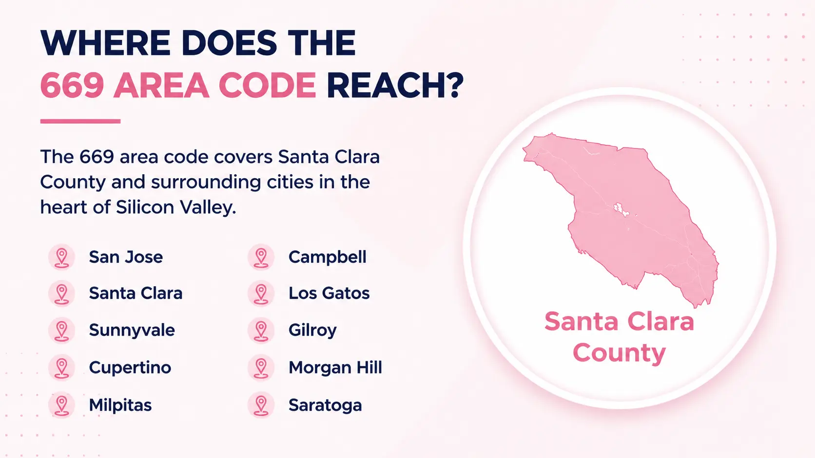 Where does the 669 area code reach — Santa Clara County and Silicon Valley cities