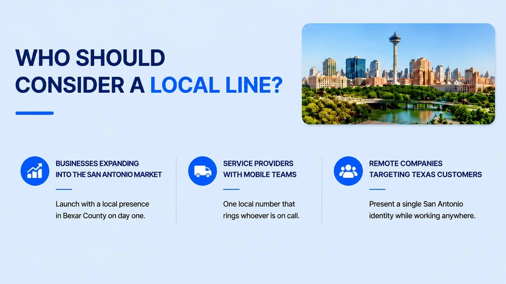 Who should consider a local 210 line — expanding businesses, mobile teams, remote companies