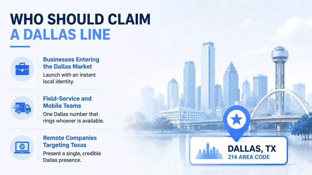 Who should claim a Dallas line — businesses entering the market, mobile teams, remote companies