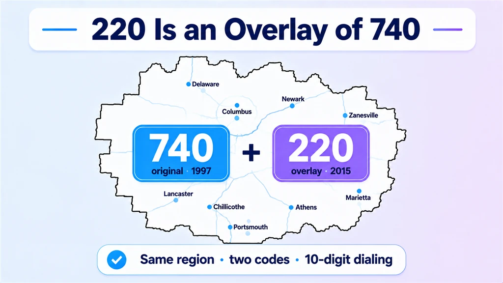 220 is an overlay of the 740 area code