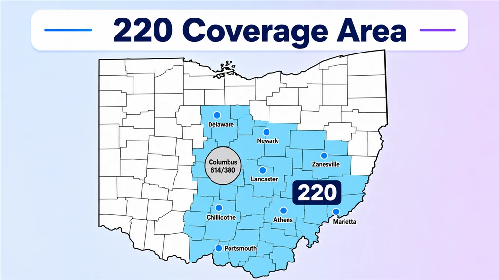 where is the 220 area code