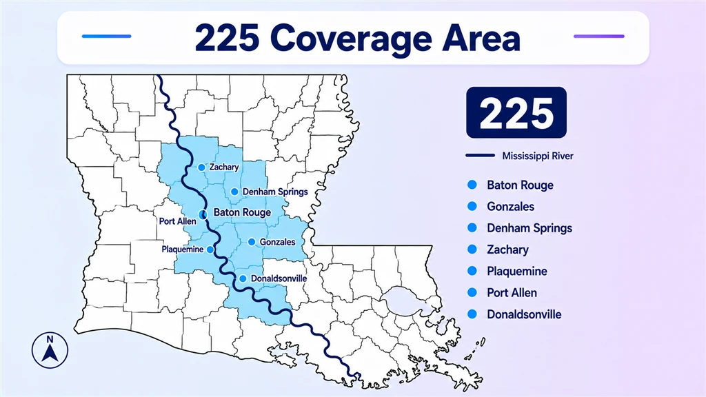 where is the 225 area code