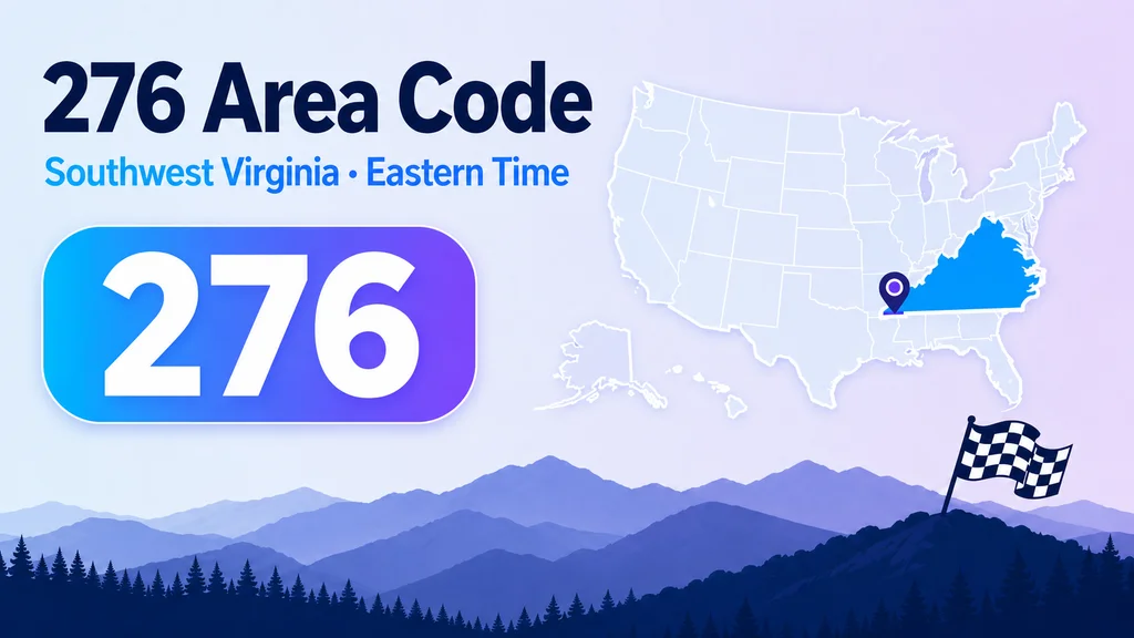 Map of Southwest Virginia marking Bristol, Abingdon and Martinsville with a 276 area code badge