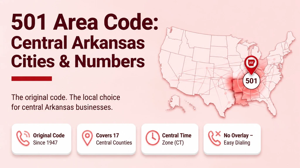 501 area code — central Arkansas cities, Little Rock, and how to get a number