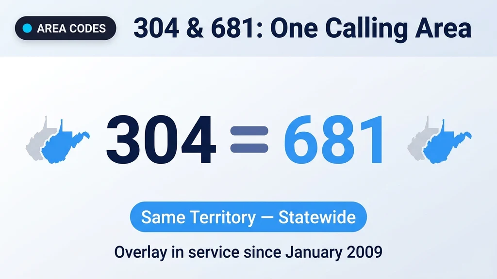 Bold typographic graphic reading 304 equals 681 under the label same territory statewide, with a caption noting the overlay began in January 2009