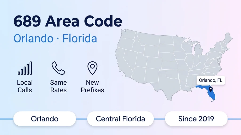 Map of the United States with Florida highlighted and a pin on Orlando, next to stat chips reading Orlando, Central Florida, and since 2019