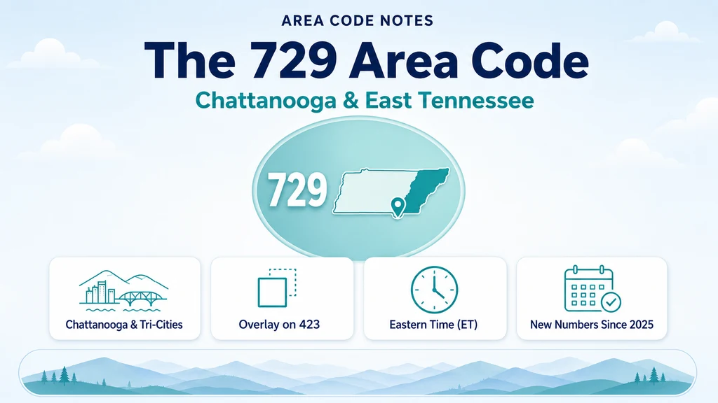 Teal and green phone guide banner with a Tennessee silhouette pinned on Chattanooga and icon callouts for coverage, rollout timeline, and time zone