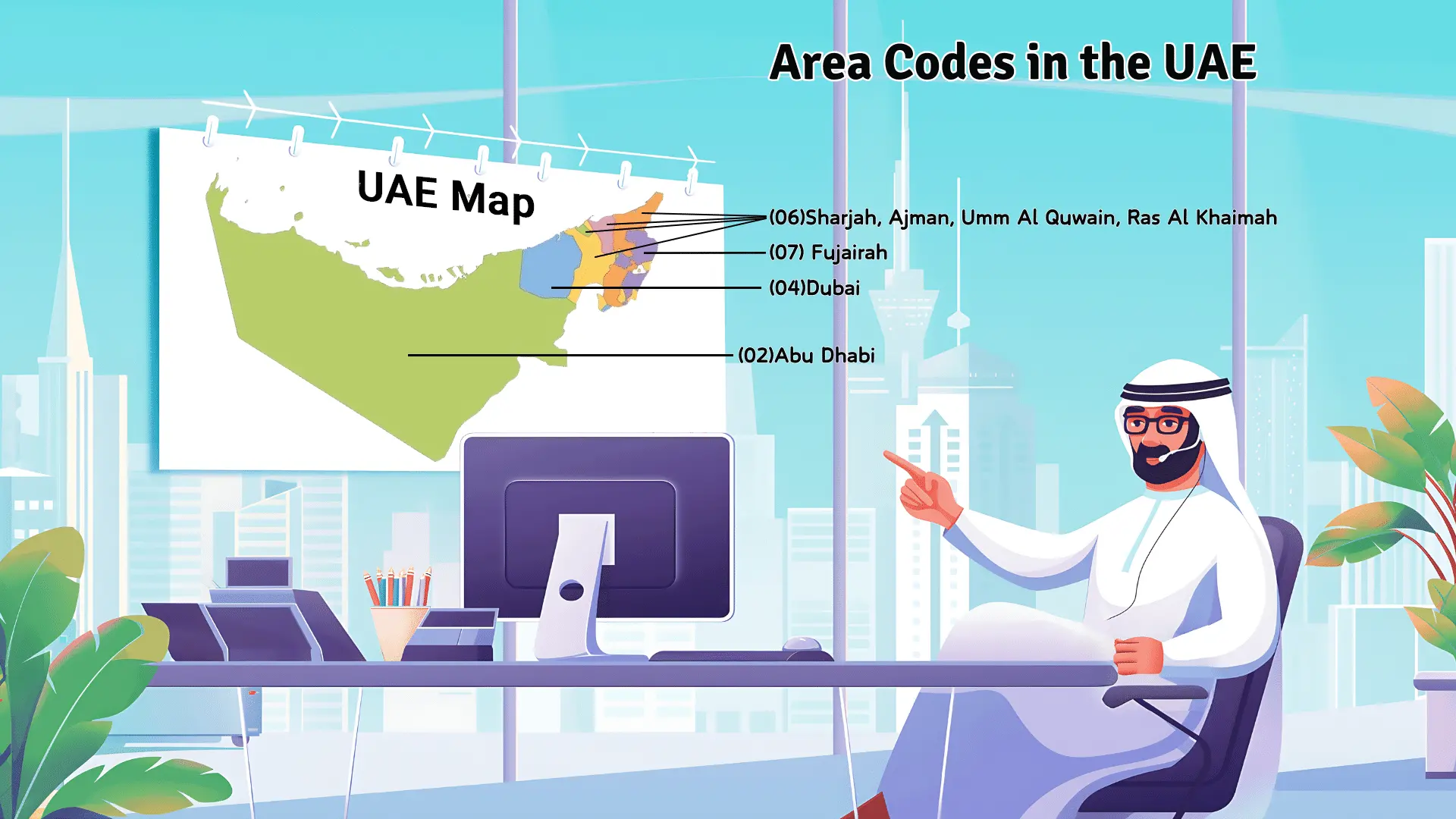 Area codes in the UAE