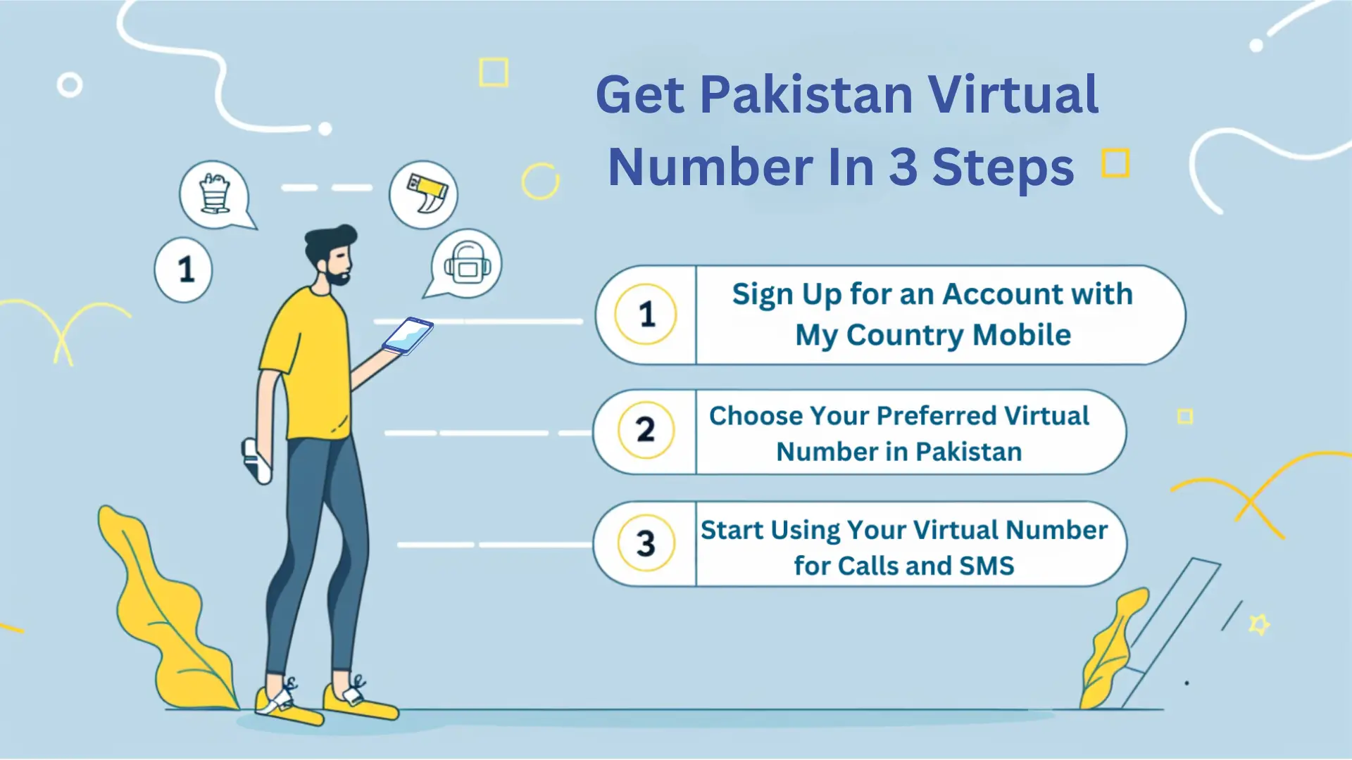 Pakistan Virtual NUmber in 3 Steps 