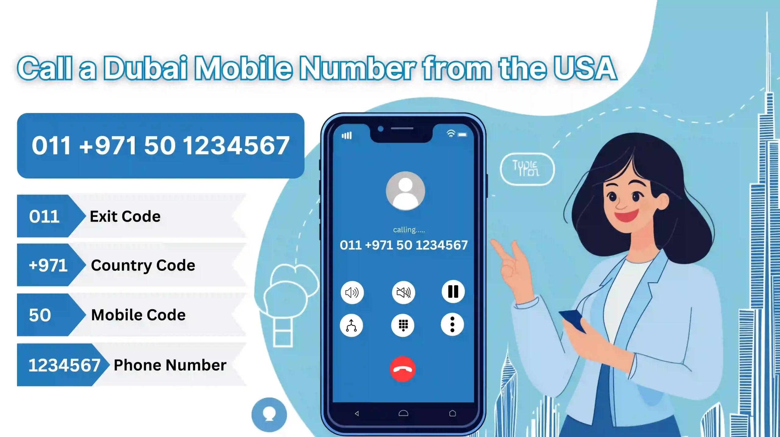 Call a Dubai Mobile Number from the USA
